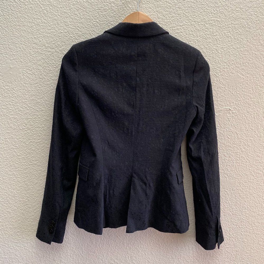 Zara Basic One Button Patterned Blazer Jacket Bla… - image 3